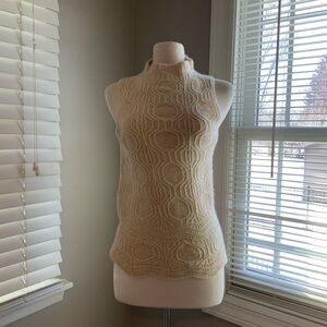 TSE Cream Sleeveless Knit Top